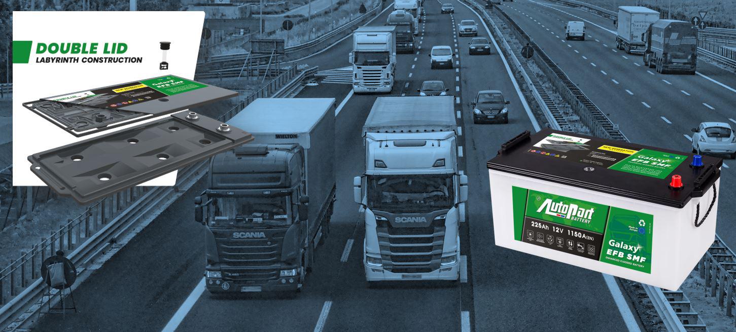 Jauna kravas automašīnas akumulatoru sērija - Galaxy EFB SMF
